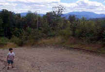 View of dirt road and mountains